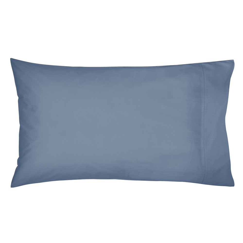 Plain Housewife Pillowcase By Bedeck of Belfast in Denim Blue